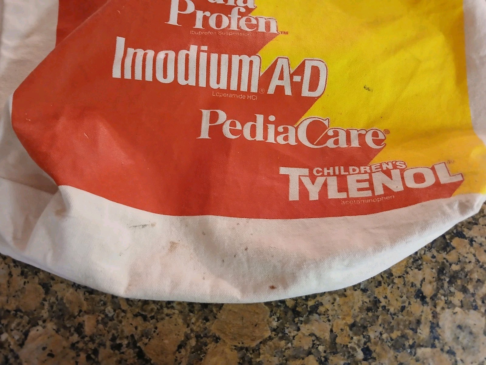 Tylenol Pharmaceutical Drug Advertising Cloth Tote Bag Vintage 80s 18″ x 12″