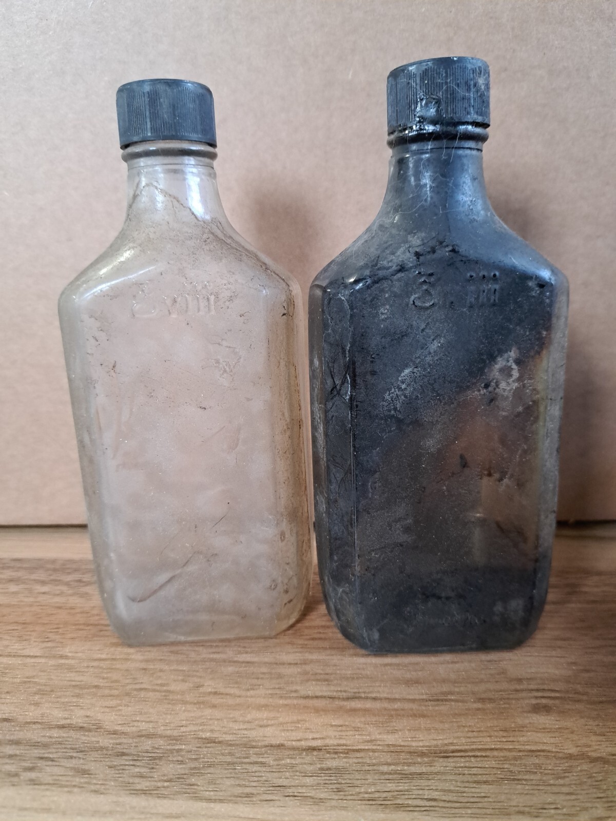 Pharmacy Apothecary Amber & Clear Glass 8oz Bottles. Owens