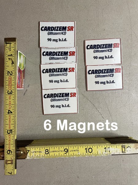 Drug Rep large Cardizem IV Safety Pin and 3 magnets pharmaceutical