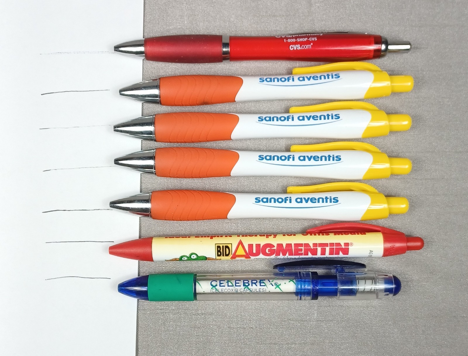 Promo Advertising Drug Rep Pen Lot Augmentin Sanofi Aventis Celebrex Pharma