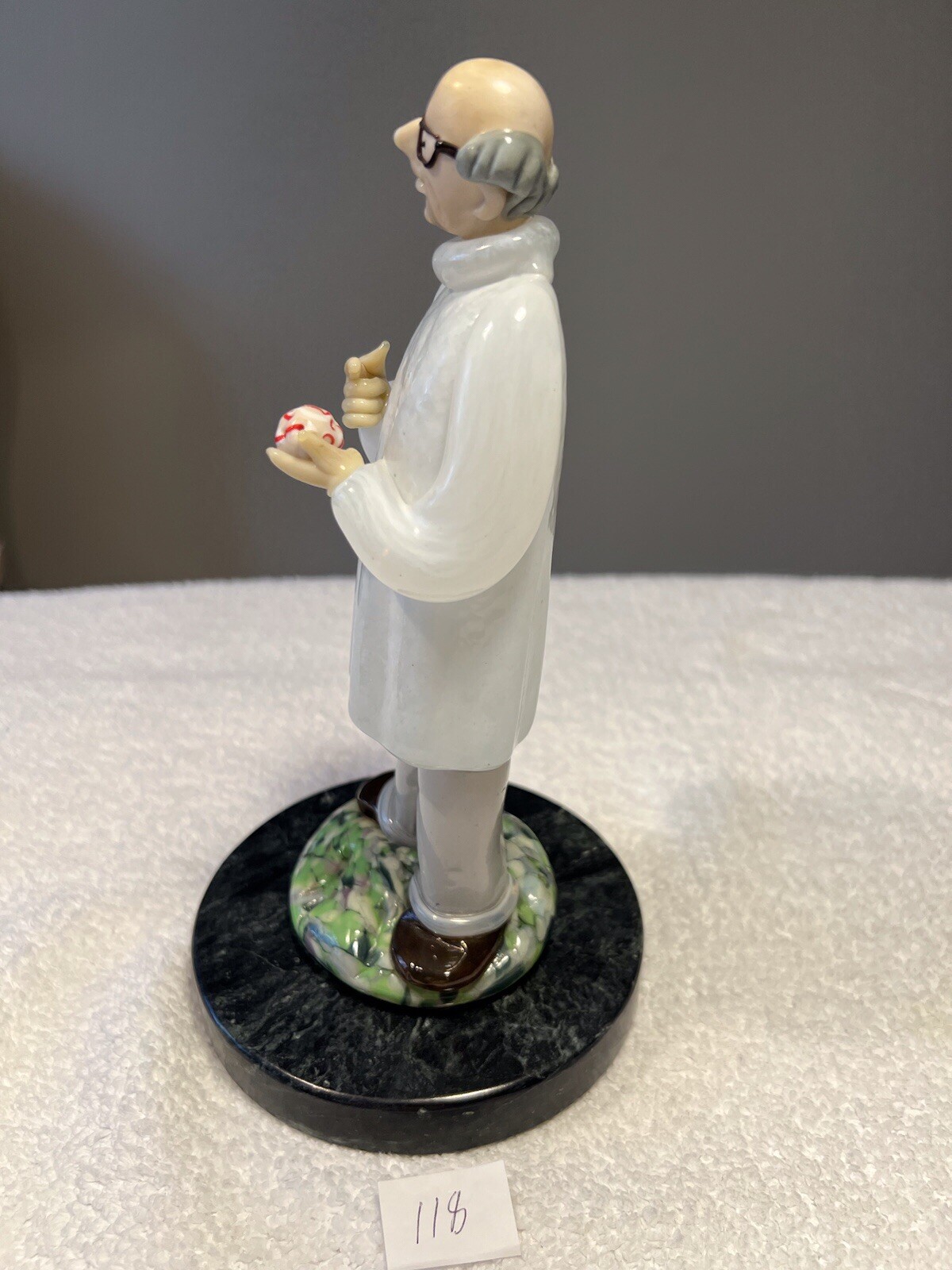 Lot Of 2 Vintage Czech Hand Blown Glass Doctor Figurines