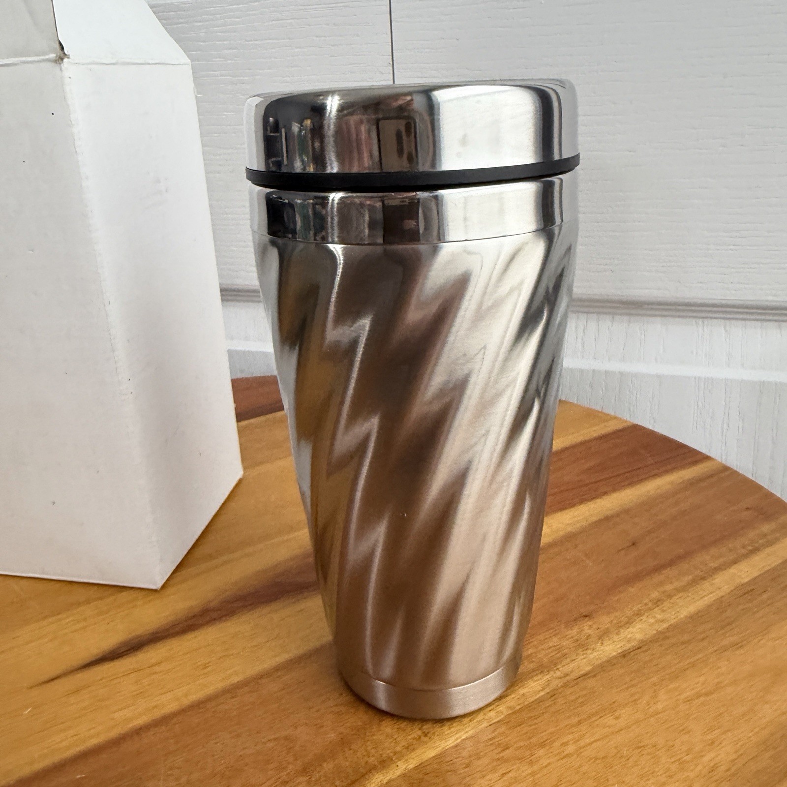 Seroquel Pharmaceutical Drug Rep Silver Travel Tumbler Mug Stainless Steel NEW