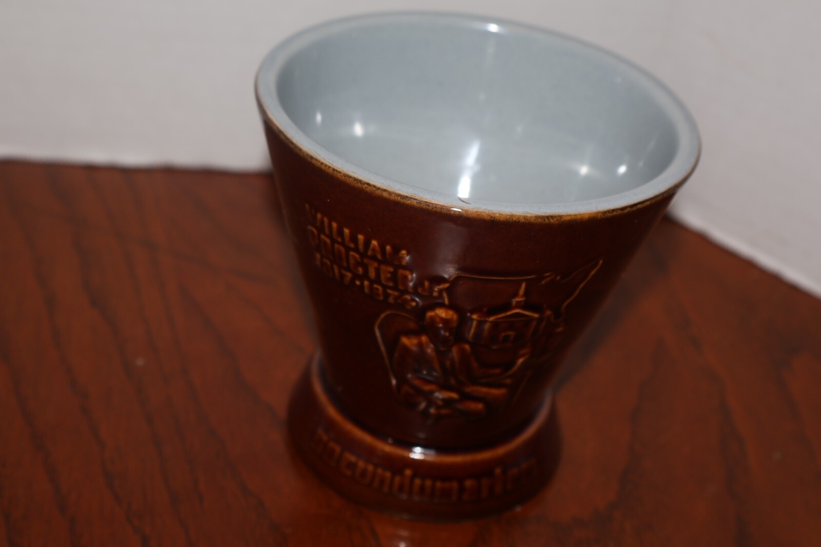 Ceramic William Proctor Mortar Only Schering Secundum Artum Brown Ex. Condition