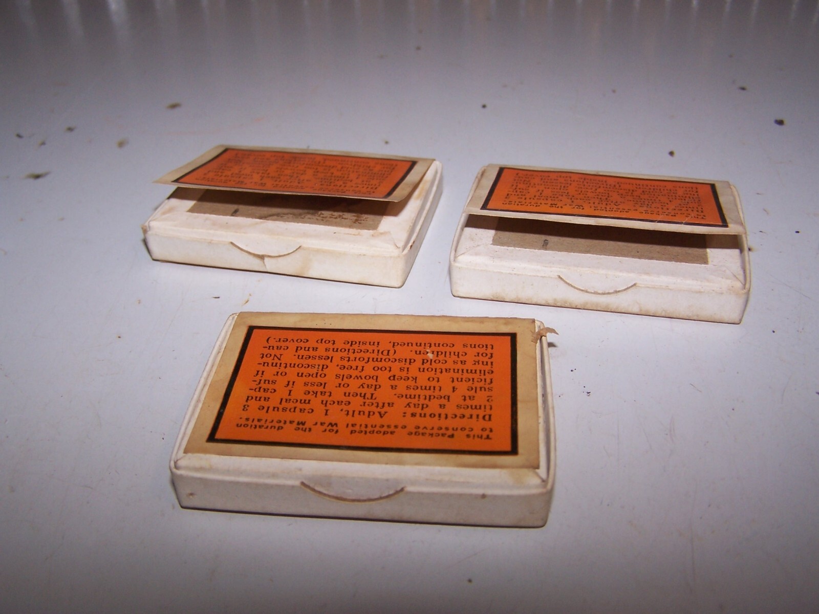 3 Vintage Antique PLOUGH INC. PENETRO COLD CAPSULES Empty Boxes MEMPHIS NEW YORK