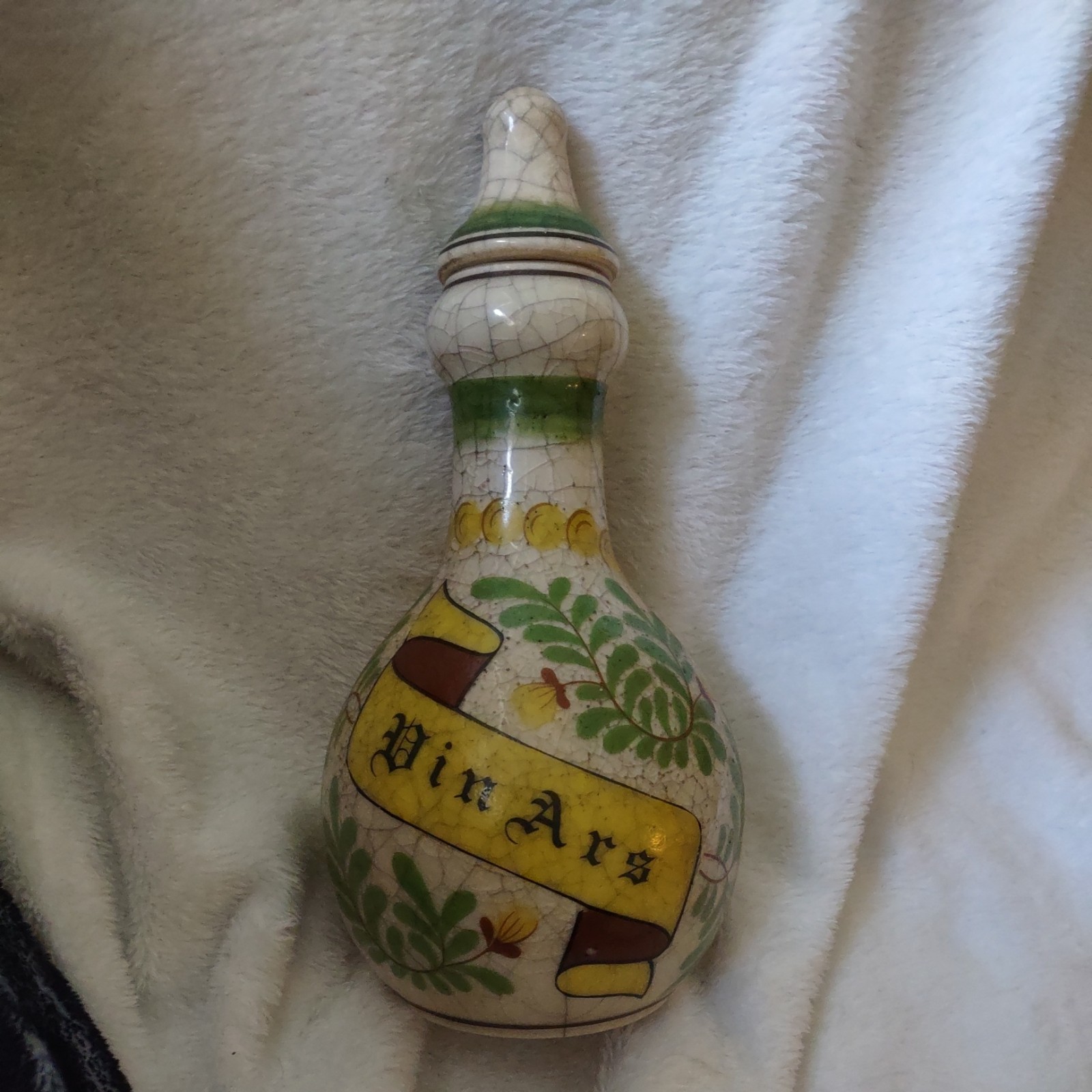 Vintage German Dinars Medicinal Bottle Natural Crackle