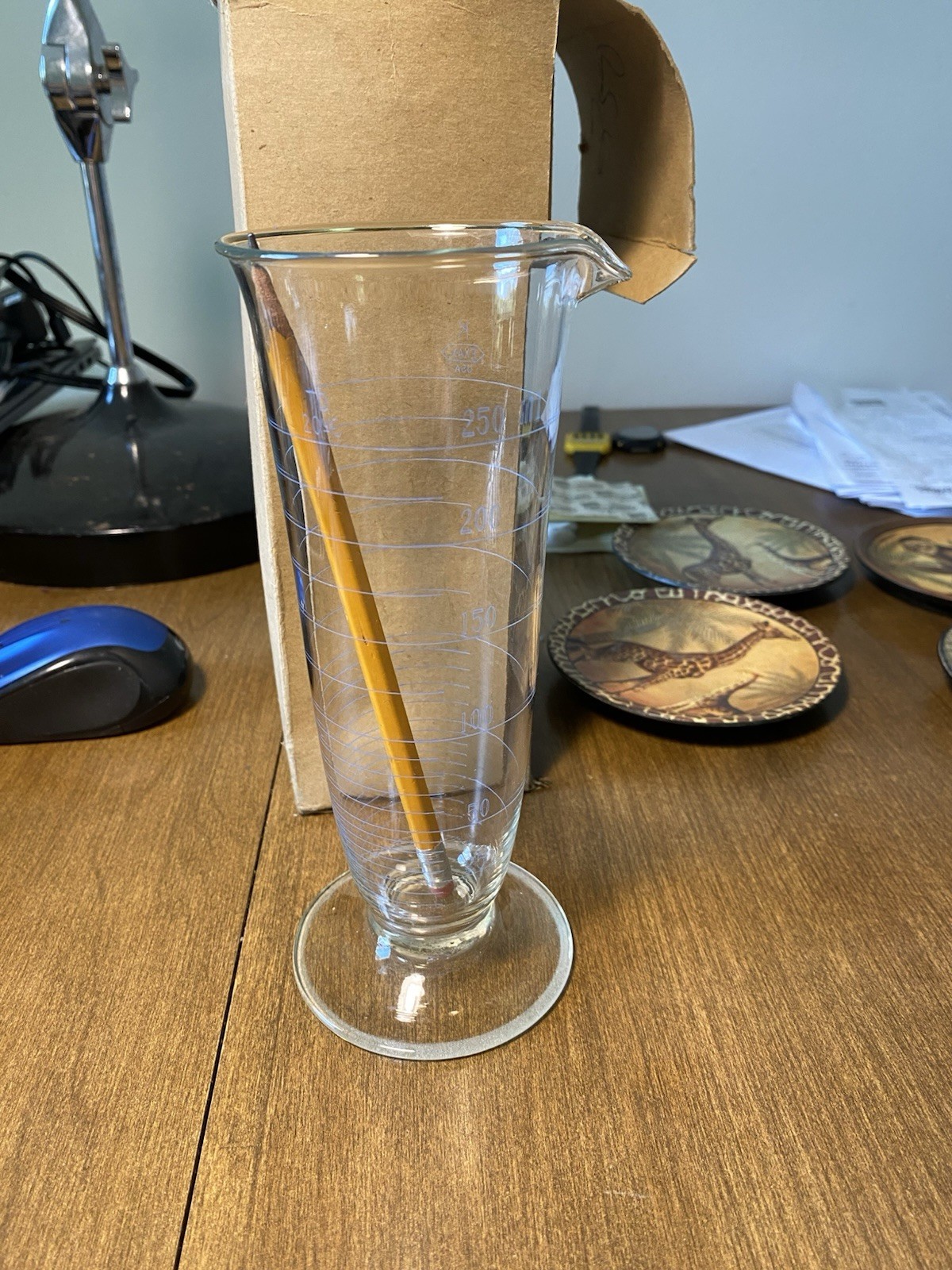 K EXAX VTG PHARMACEUTICAL GRADUATE CONE SHAPE GLASS 250ML And 800ml Pyrex Beaker