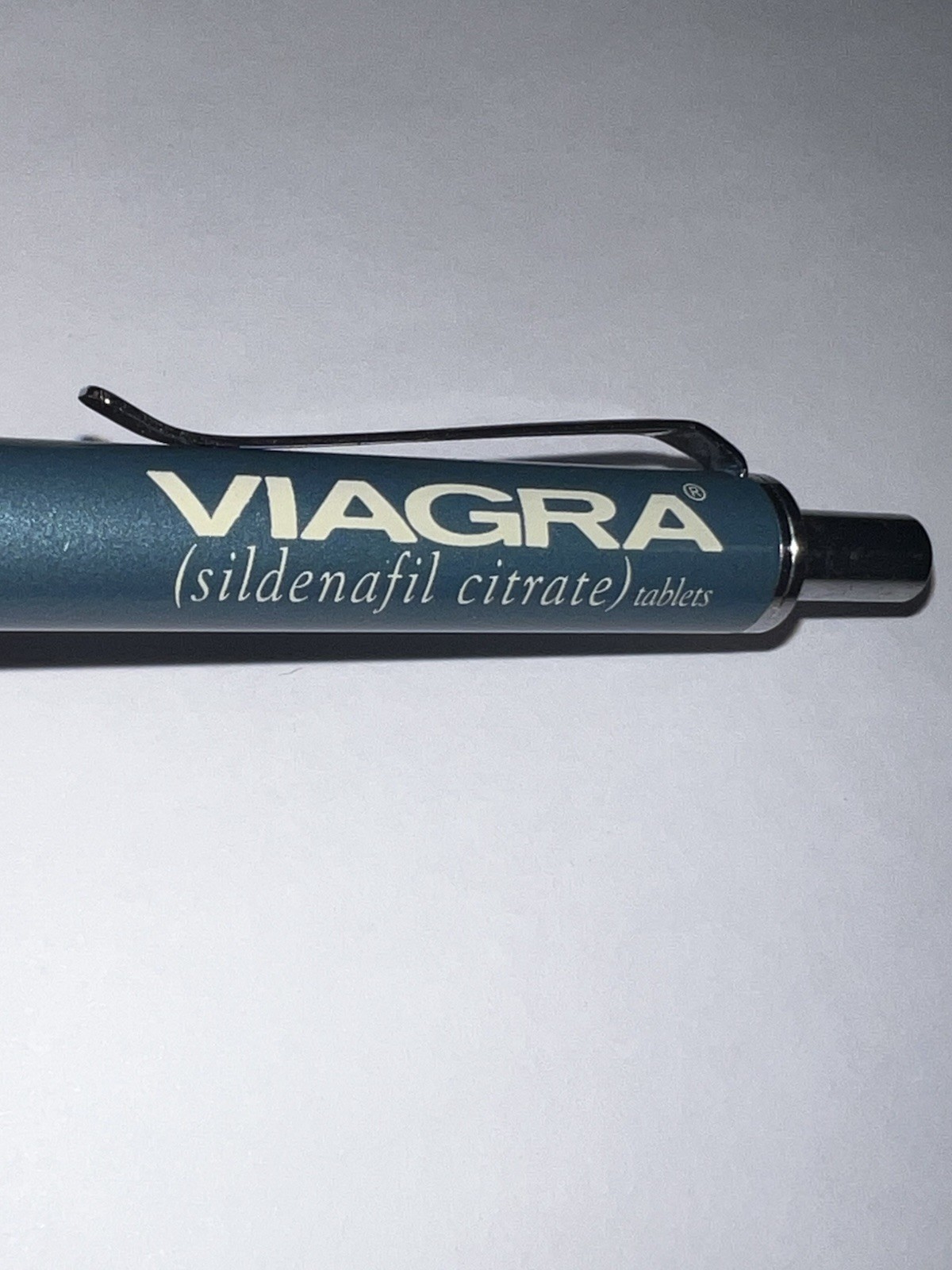 Drug Rep VIAGRA Collectible Heavy Metal Click Pen RARE Black Ink Works Vintage