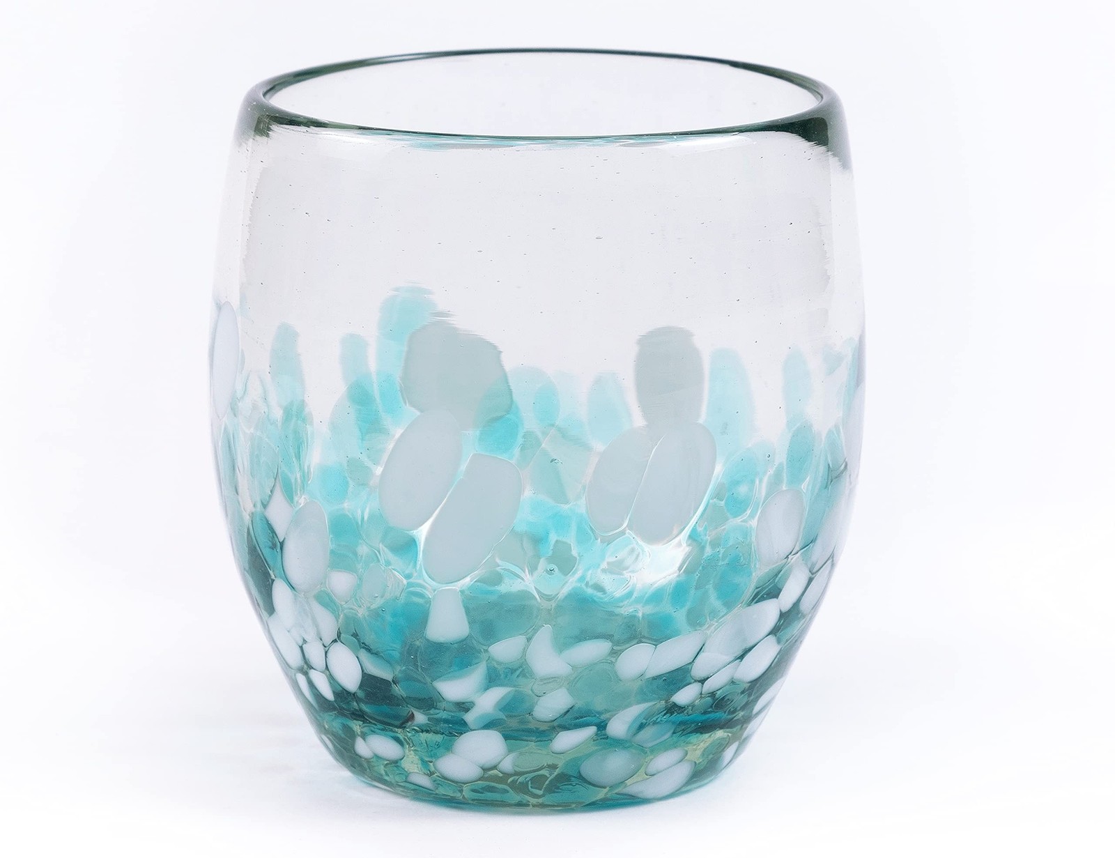 9 oz Hand Blown Mexican Drinking Glasses – Set of 6, 9 fl oz each, Ocean Blue…