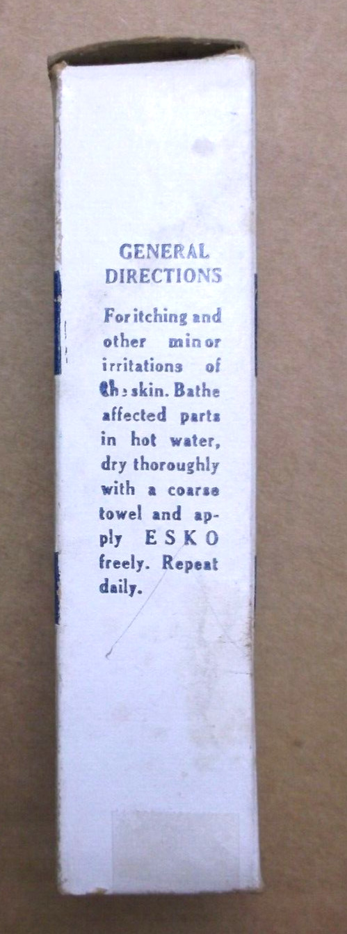 1930’s-40’s ESKO SOOTHING Skin Lotion BOX & TUBE ~ W.F Severa, CEDAR RAPIDS, IA.