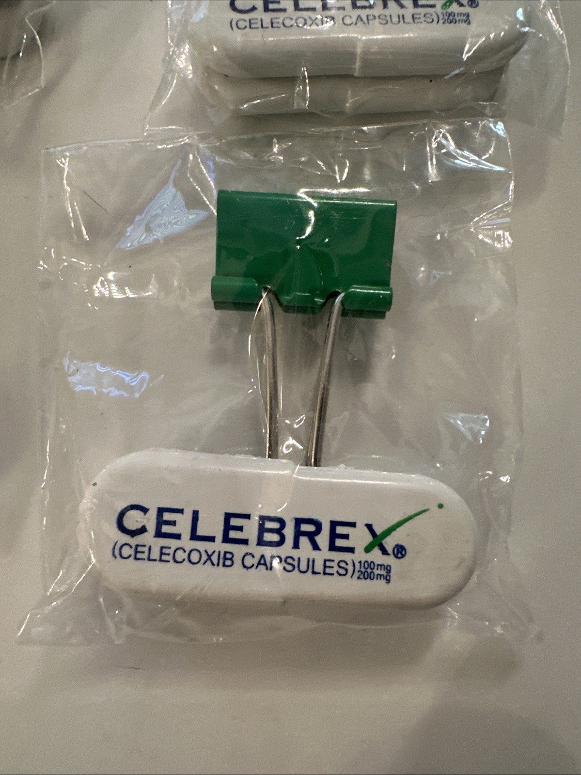 Lot Of 6 NEW Vintage Celebrex Drug Rep Pharmaceutical Paper Binder Clips