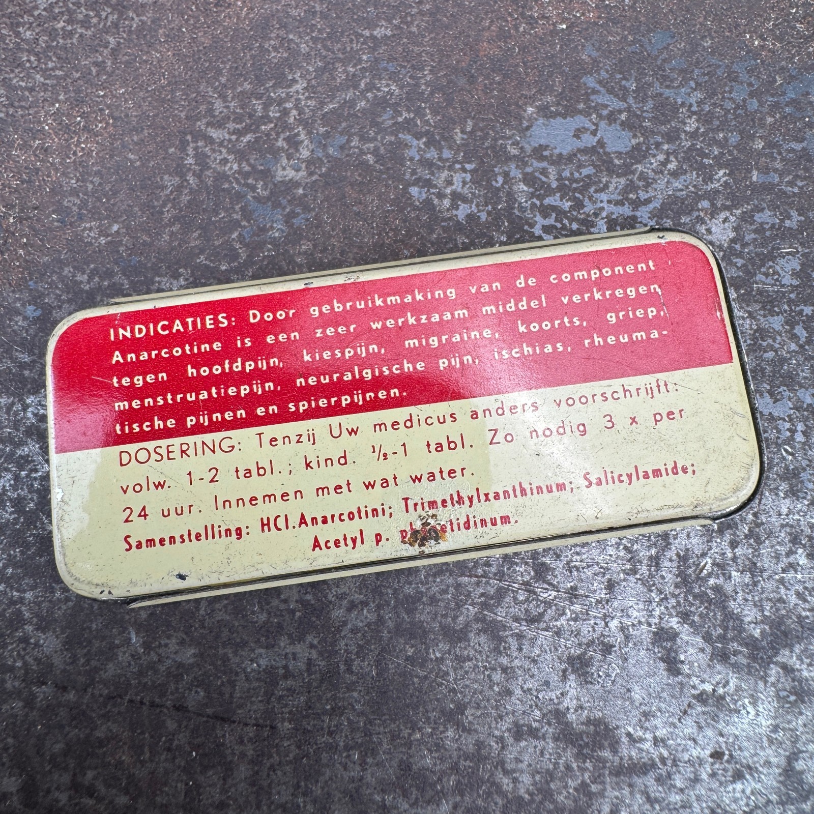 Vtg c.1960s ZWITSALETTEN Advertising Medical Tin – GERMAN – EMTPY / NO CONTENTS