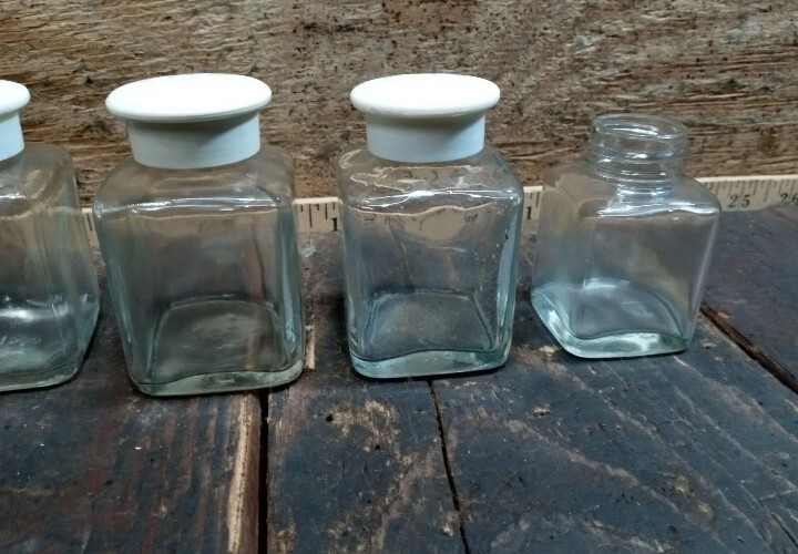 Lot Of 4 Vintage Upjohn Unicap Multivitamins Empty Bottles Collectible Jars Drug