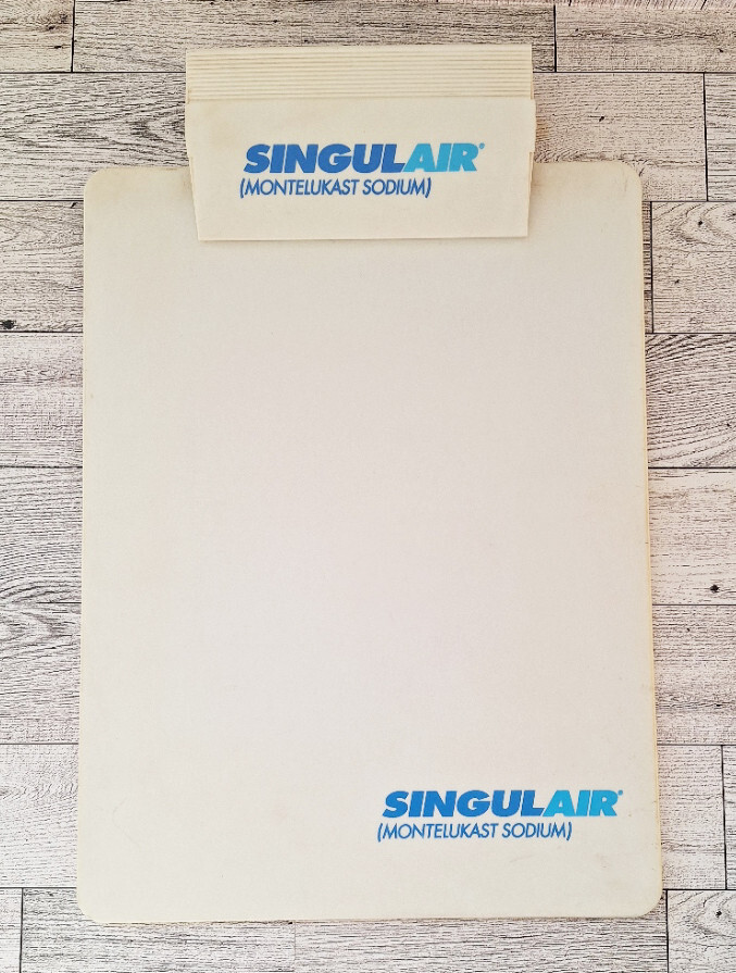 Vintage Clipboard Singulair Allergy Pharmaceutical Drug Rep Promotional Item