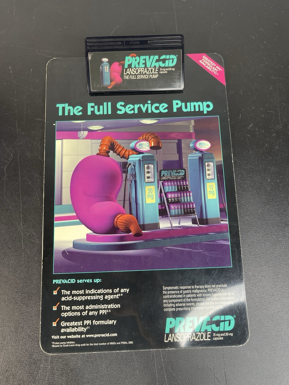 Prevacid Lansoprazole Clipboard Drug Rep Pharmaceutical Promo Advertising