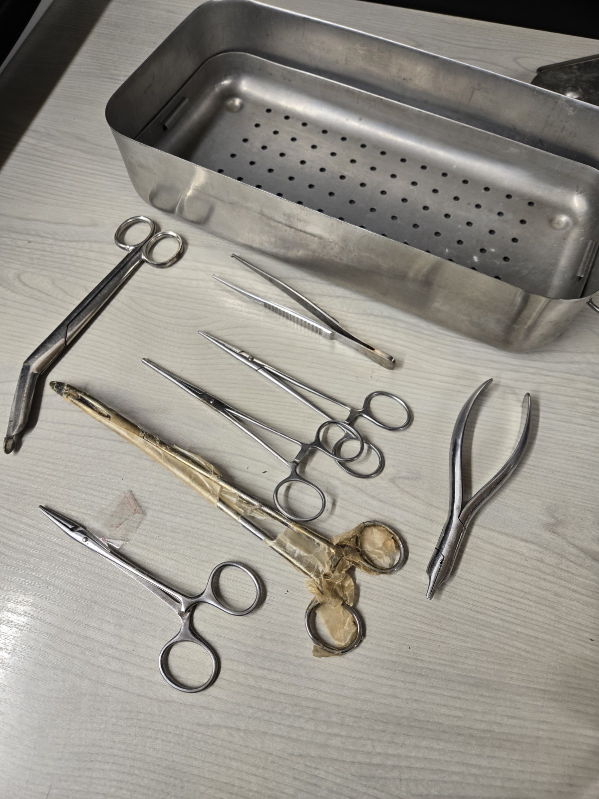 Vintage USSR Surgical Instruments Set w/ Sterilization Tray Soviet Medical Tool