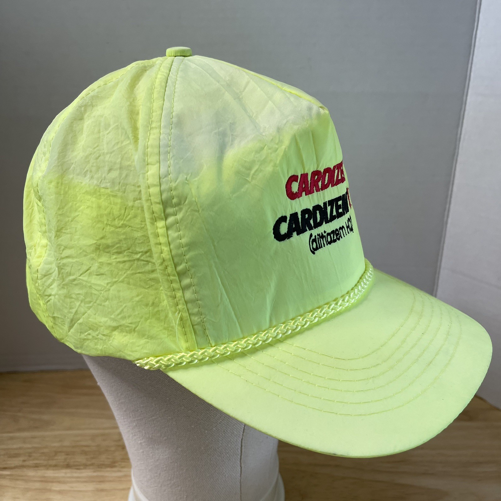 Cardizem Neon Yellow Baseball Cap Hat Rare Drug Rep Advertising Big Pharma