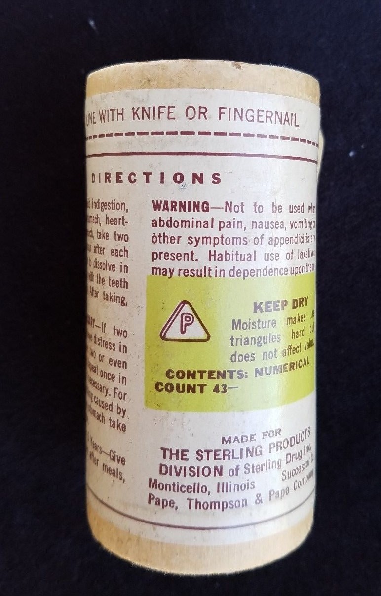 Old Ad Medicine Container Pape’s Dia-Pape-Sen Compound Sterling Drug Monticello