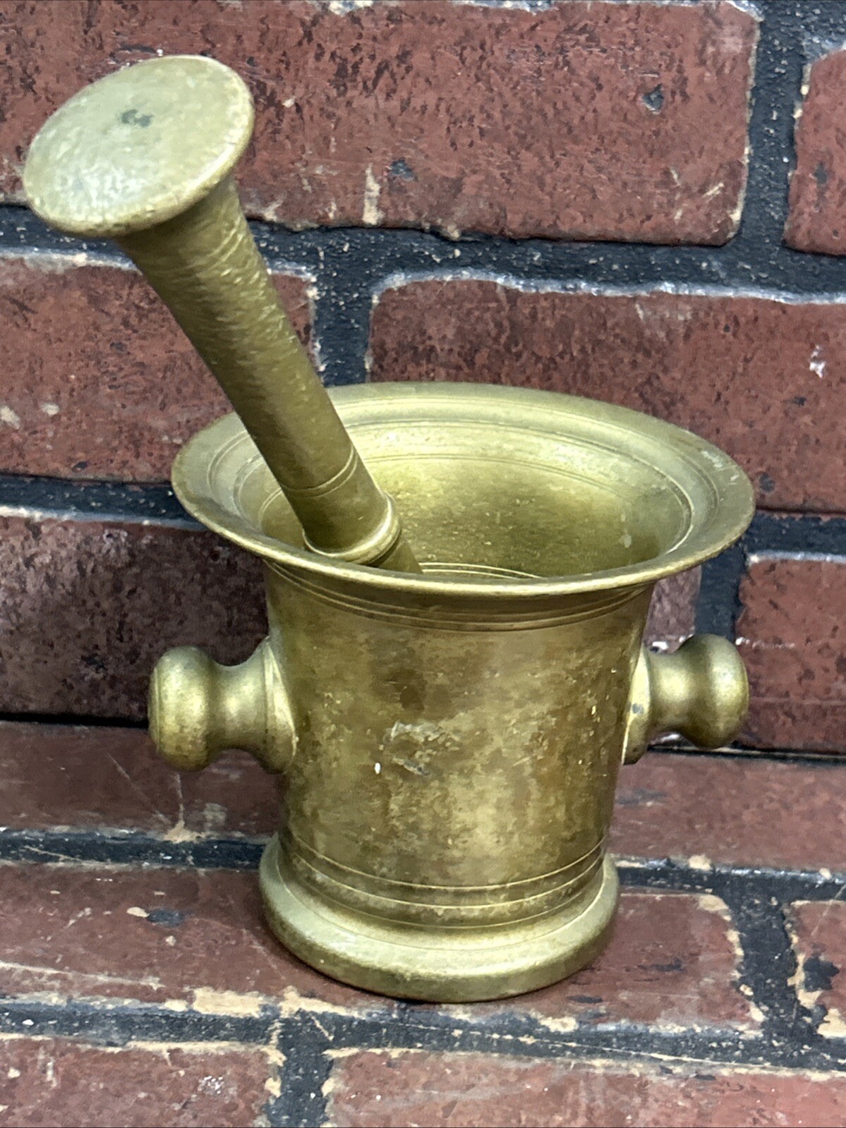 Antique Brass Mortar and Pestle