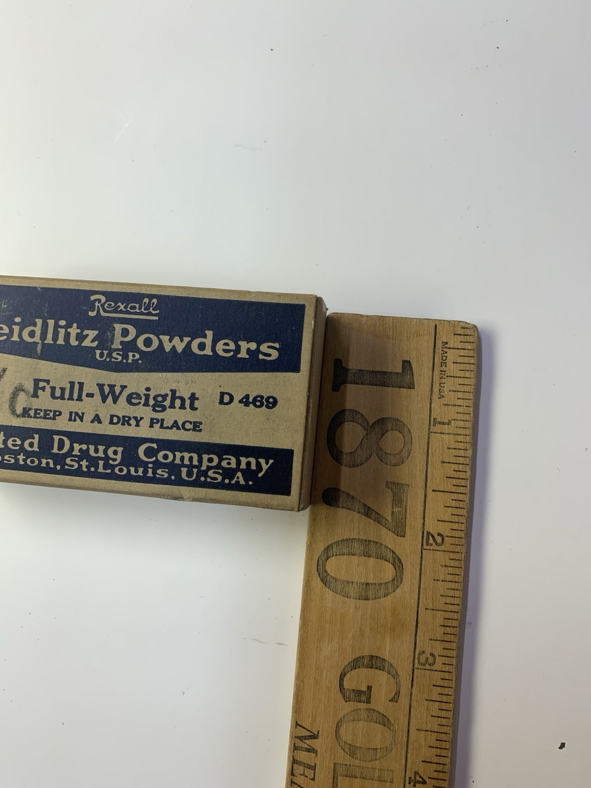 Seidlitz Powders, Rexall, United Drug Company, Boston St. Louis U.S. A.