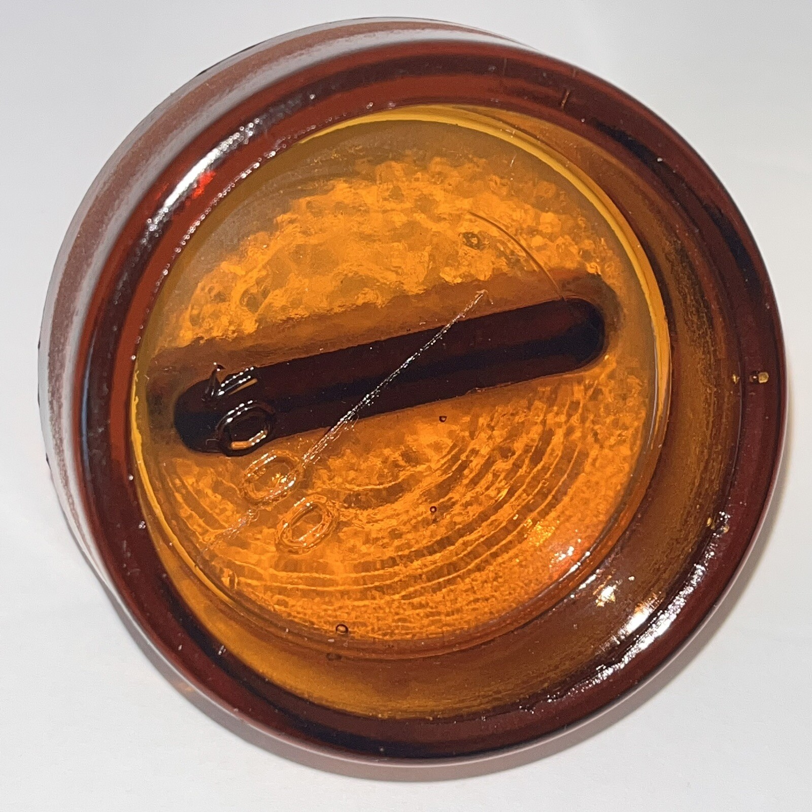 Antique Amber Pharmacy Drug Store Glass Apothecary Jar Bottle Marked 1000 8.5”H