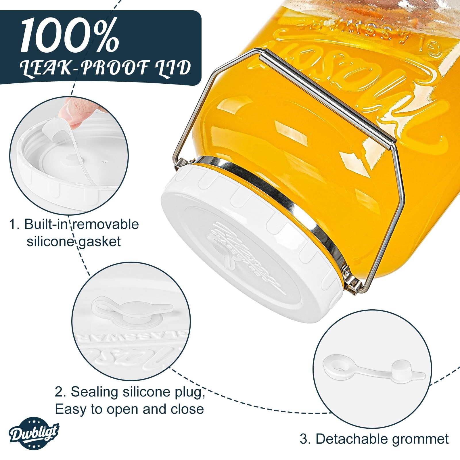 2 Pack 1.5 Gallon Large Fermentation Jars with Airtight Lids & Airlocks, Wide…