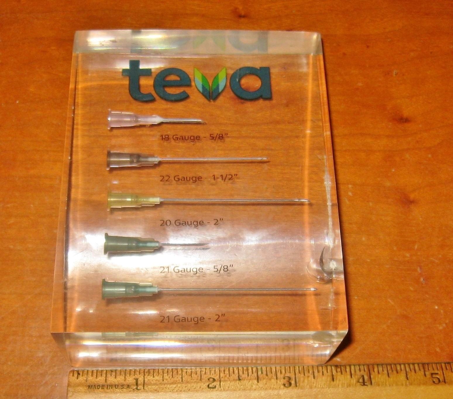 Teva Pharmaceutical Companies Promo Guage Display Paperweight Employee Gift