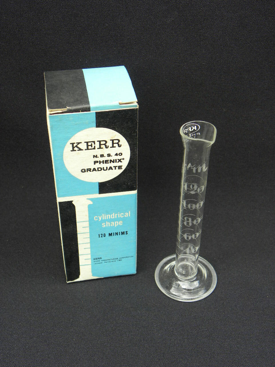 Kerr Glass Pharmaceutical N.B.S 40 Phenix Graduate Cylindrical Shape Cylinder #2