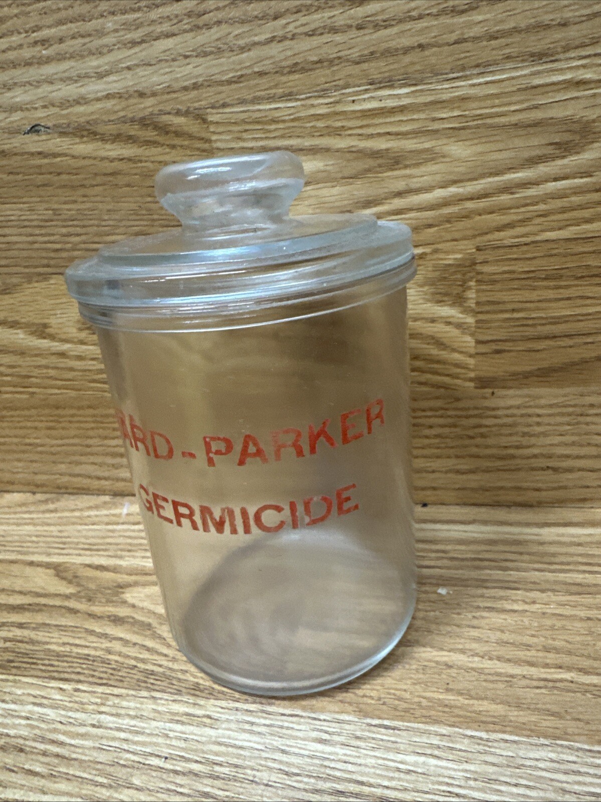 Vintage RARE Bard-Parker Germicide Glass Jar Medical 6” Early 1900’s
