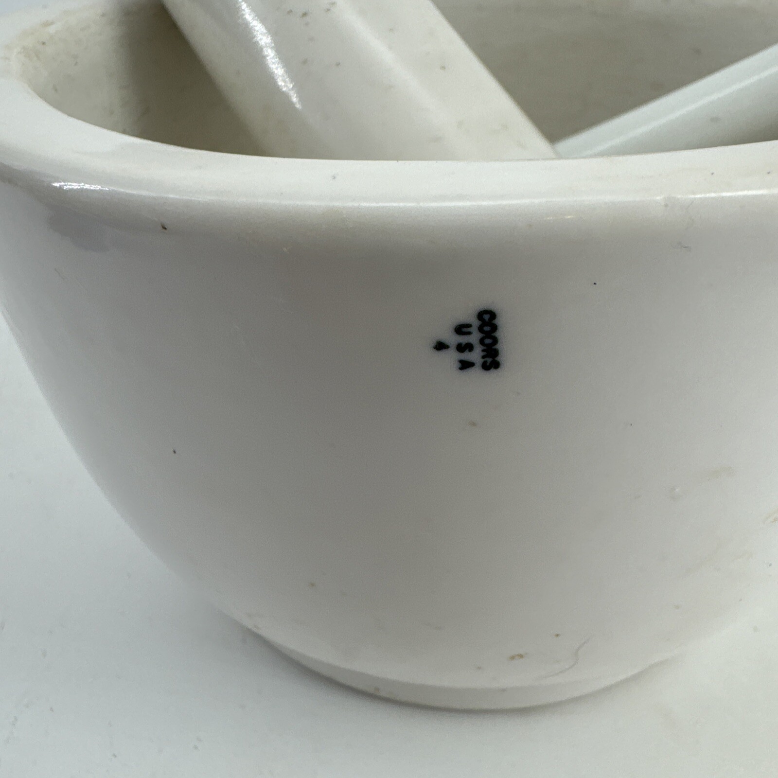 Coors USA 4 Lrg Porcelain Mortar/Pestle Medicine bowl Pharmacy Science Lab solid