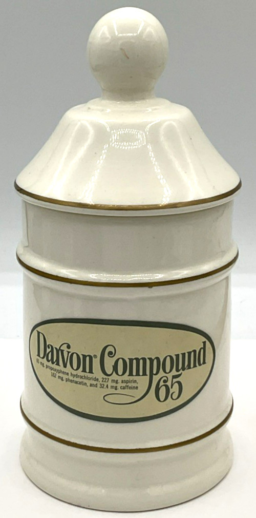 Vintage Darvocet-N 100 Apothecary Jar Lid Lofisa Mexico Darvon Compound 65