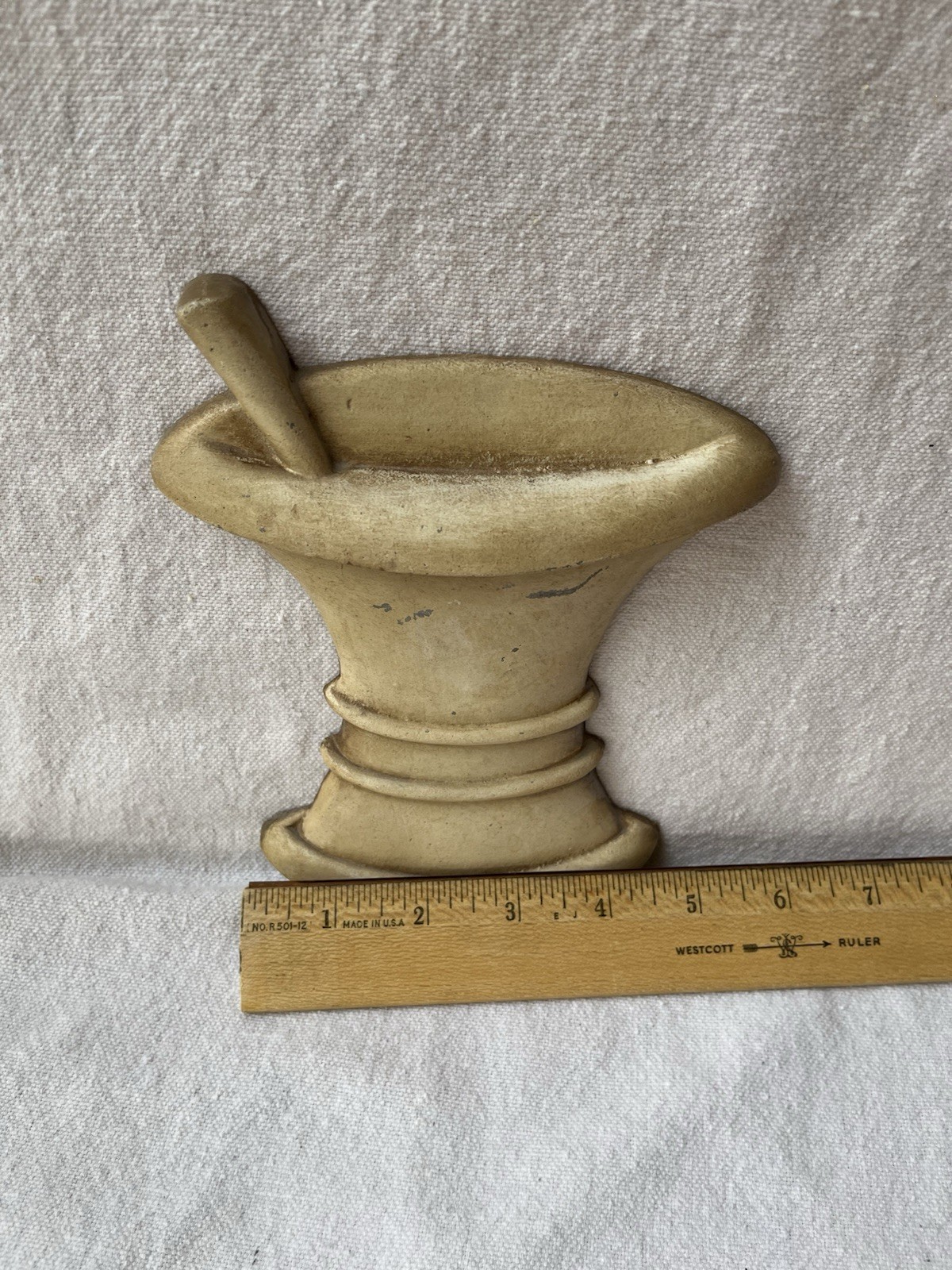 Vintage Pharmacy Decor Cast Aluminum Mortar And Pestle By Midwest Wall Hanger