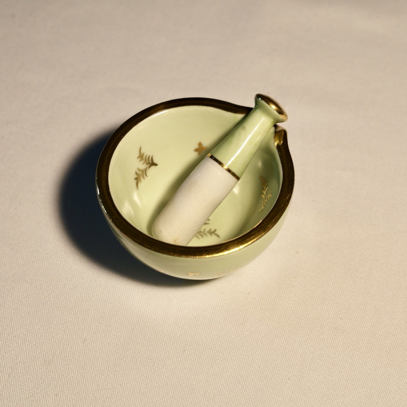 Rare 1954 Halifax NS Limoges France M.T. Nicolas Mortar & Pestle Set Mint Cond
