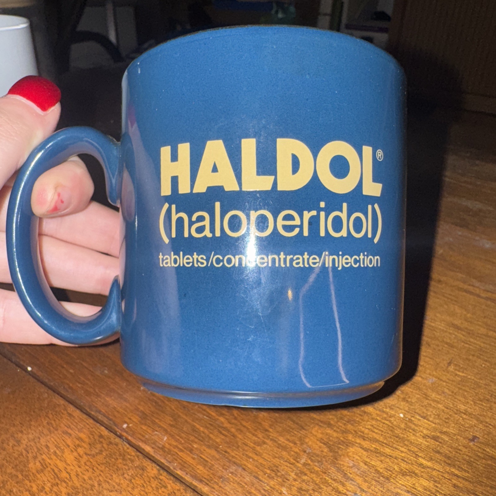 Vintage Pharma Advertising HALDOL Ceramic Coffee Mug Antipsychotic Haloperidol