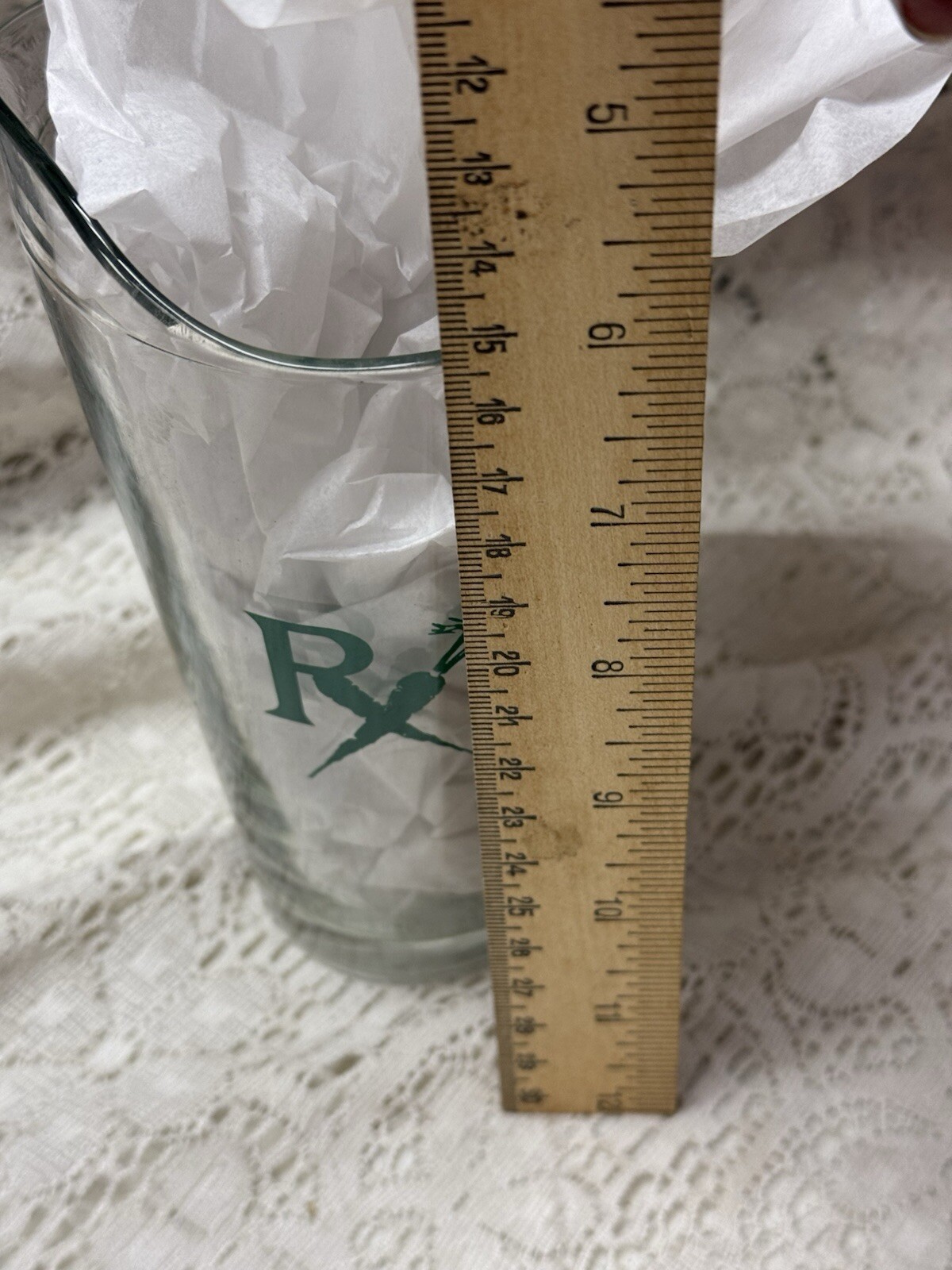 Vtg Beaker Glass Pharmacy Measurement Apothecary RX Science Lab