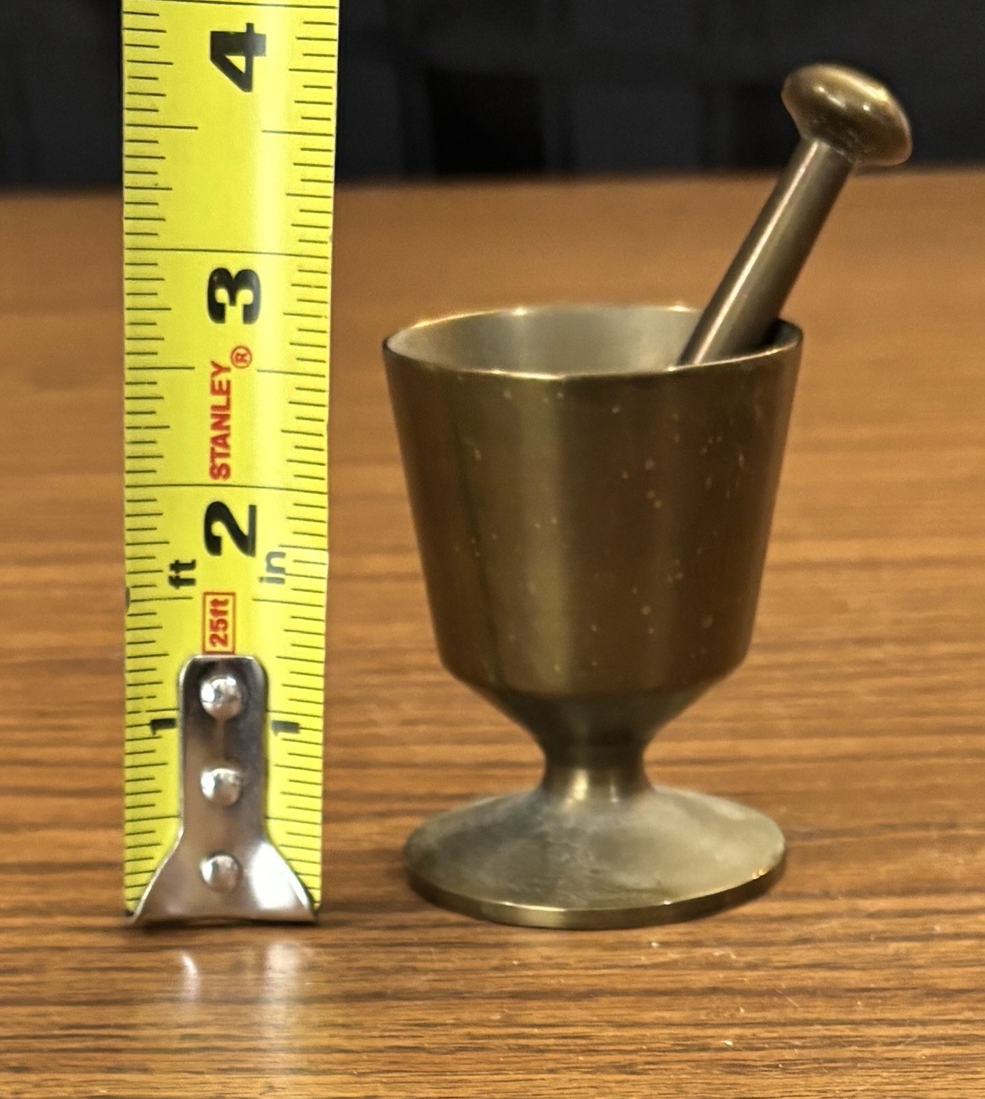 Solid Brass Mortar & Pestle Apothecary Pharmacy Drug Store Antique Vintage