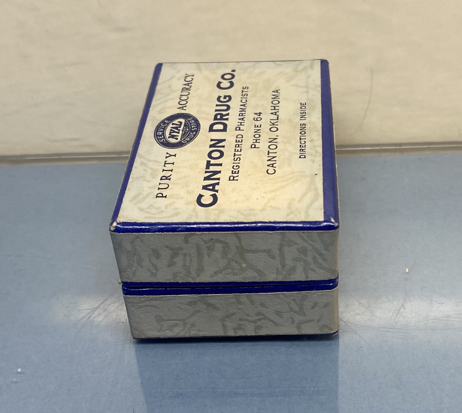 Vintage Prescription medicine Pill Cardboard Box Canton Drug Co Oklahoma rickets