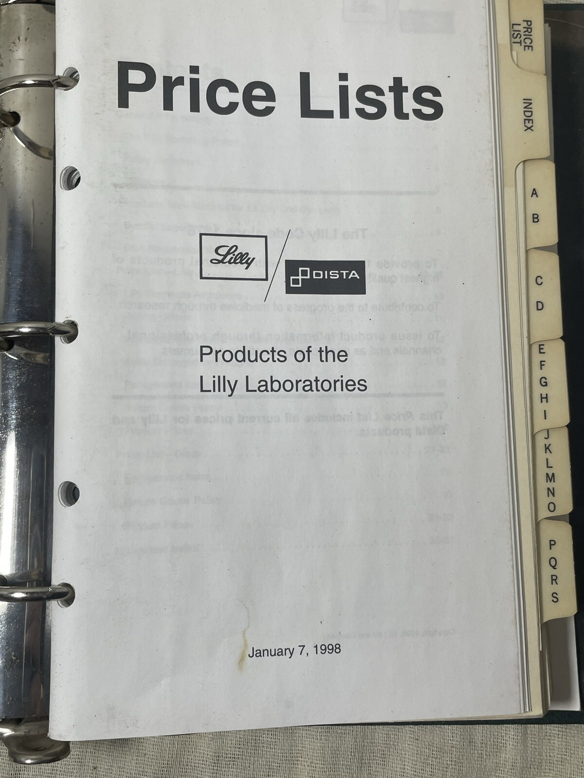 Eli Lilly Pharmacy Marketing reference book 1983 Med Price List Rhodes vintage