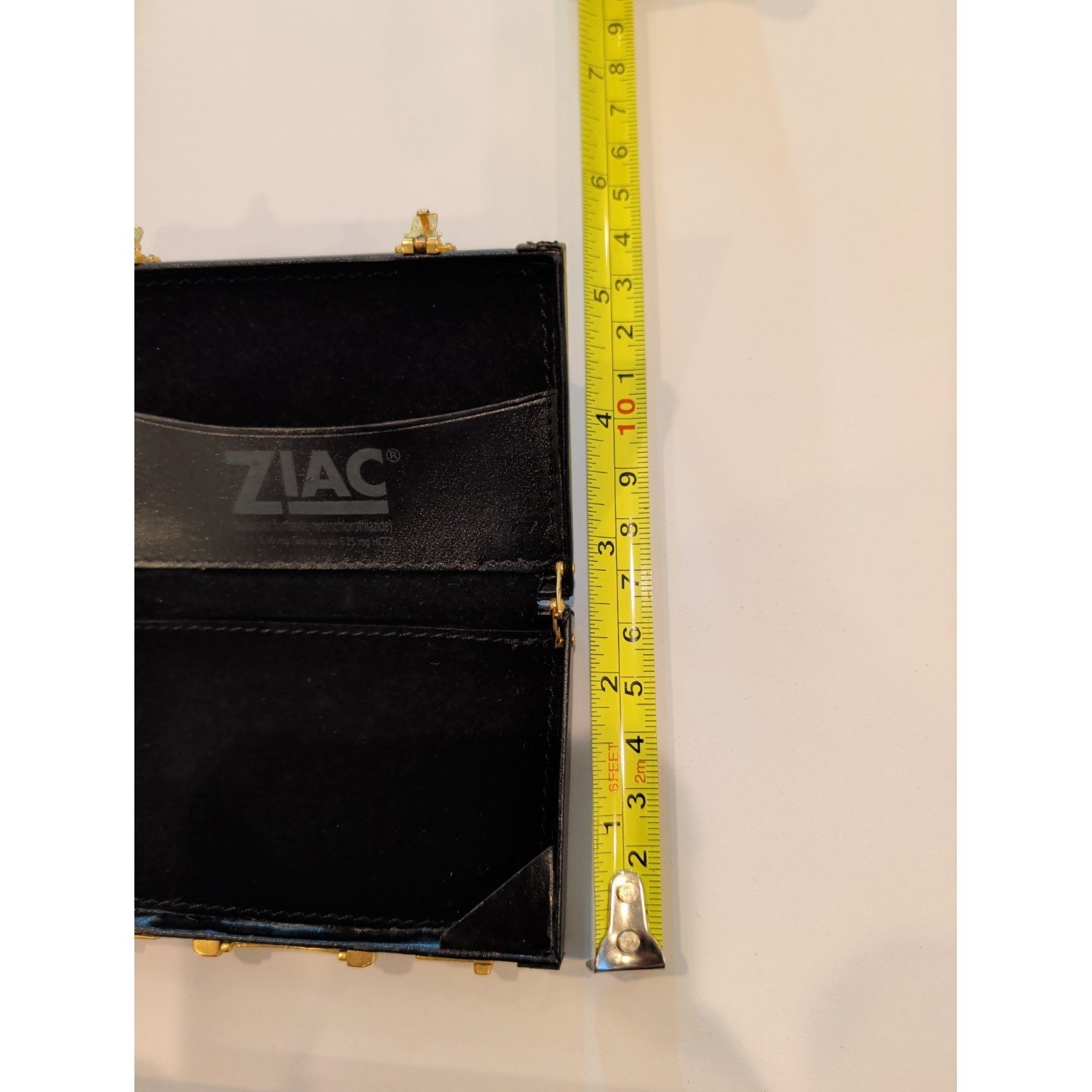 Vintage ZIAC Pharma Rep Miniature Briefcase Business Card Holder Black Gold Case