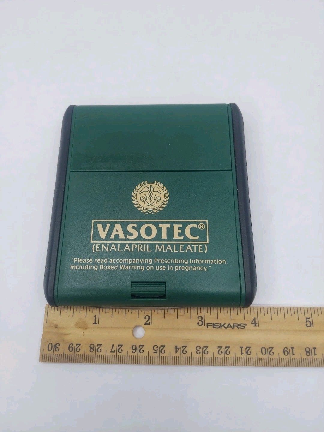 Vasotec Green Post-It Notepad Holder Pharmaceutical Drug Rep Promo Advertisement