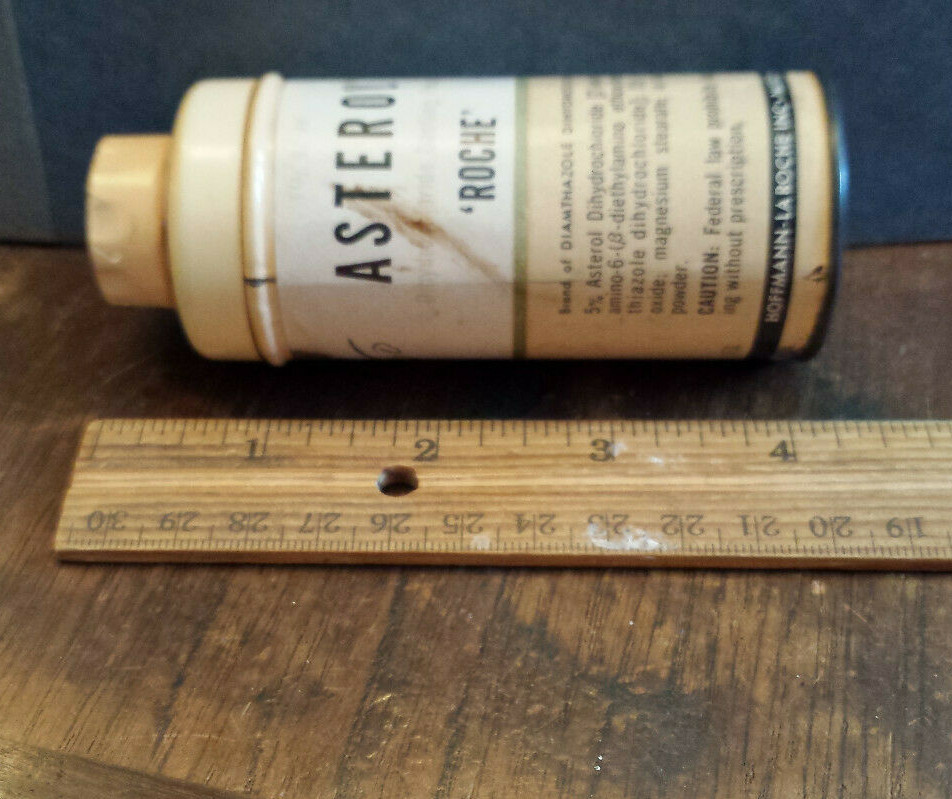 Vintage Roche ASTEROL Medicine Tin Nutley NJ