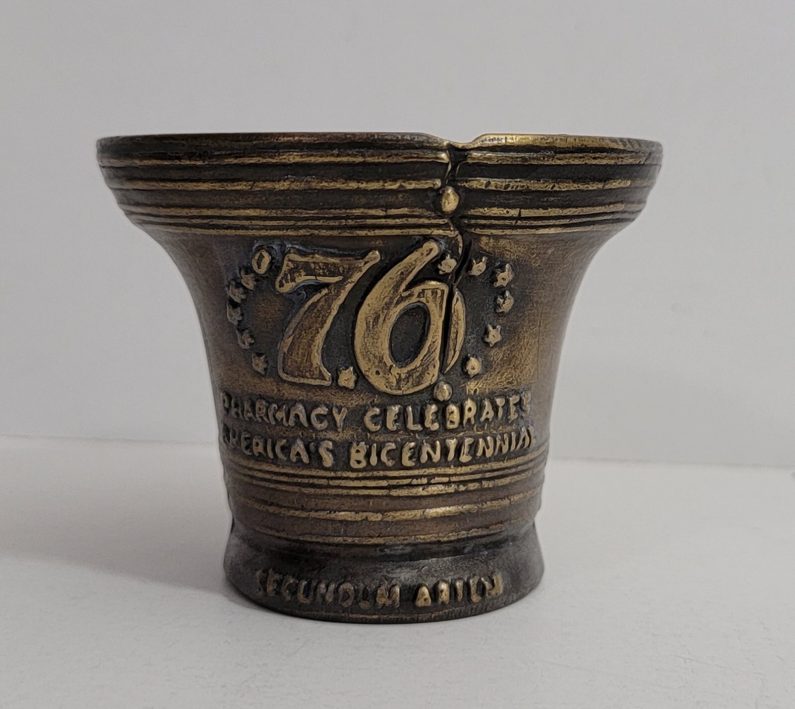 Vintage Pharmacy Rx Mortar Only Bicentennial 1976 Celebration Liberty Bell Heavy