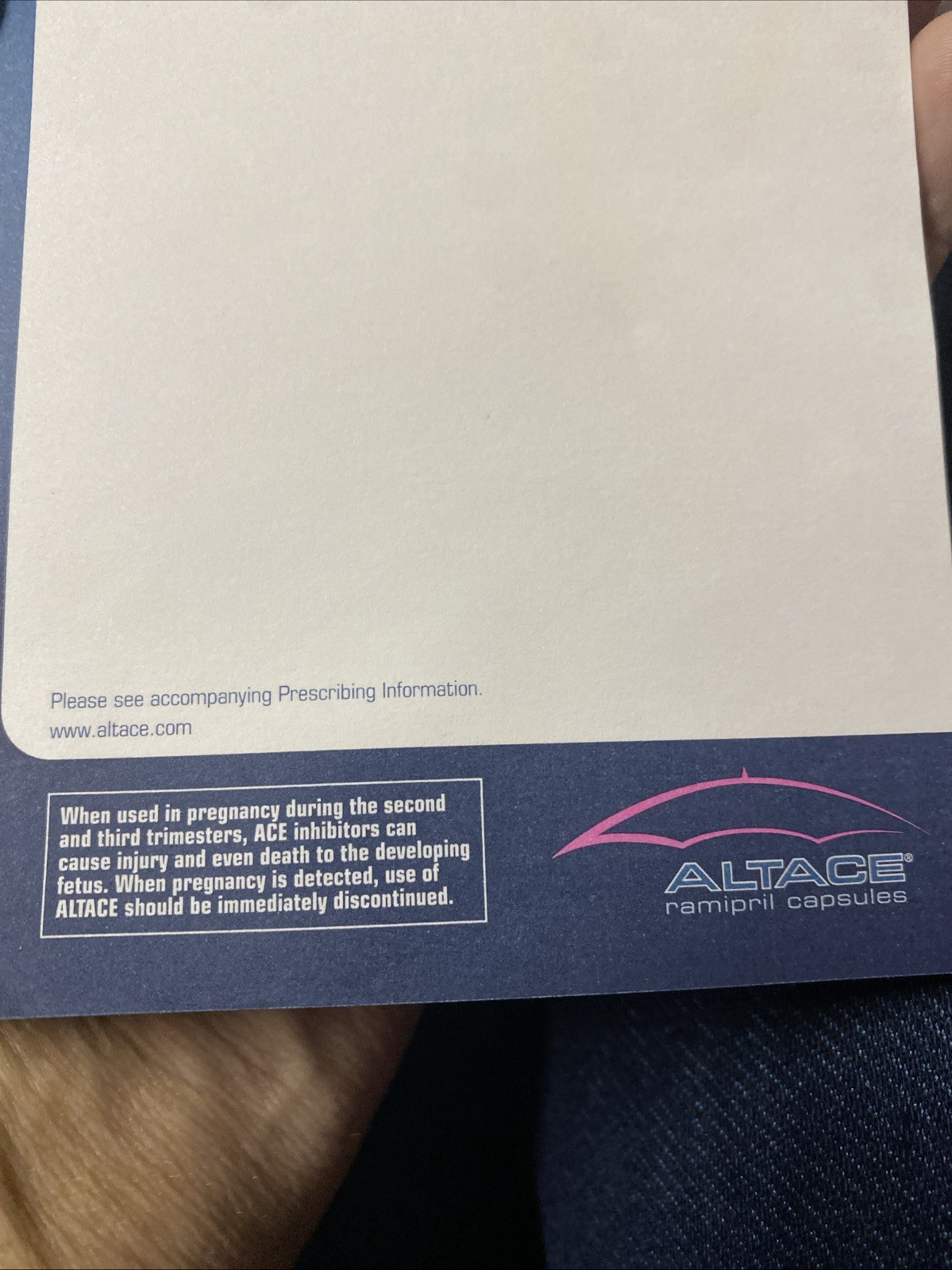 Altace Pharmaceutical DRUG REP Paper notepad VTG advertising doctor office 2003