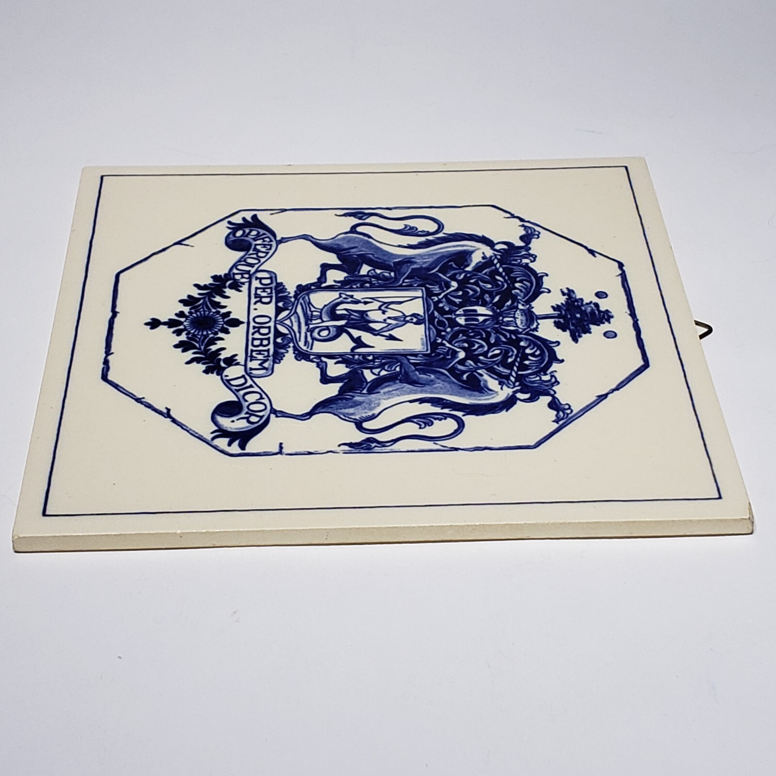 Vtg Blue Pharmacy Chelsea Physic Garden Tile Delft Holland John Watts B688