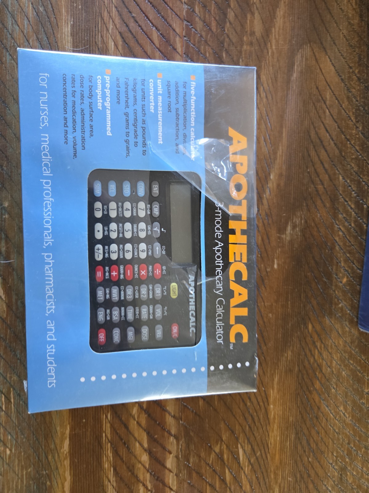 APOTHECALC 3-mode APOTHECARY CALULATOR. NEW IN BOX. Vintage. See Pictures