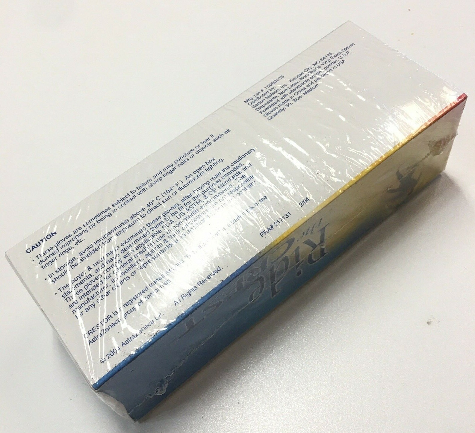 Crestor Astra Zeneca Drug Rep Pharmaceutical Promo Box 50 Non-Latex Exam Gloves