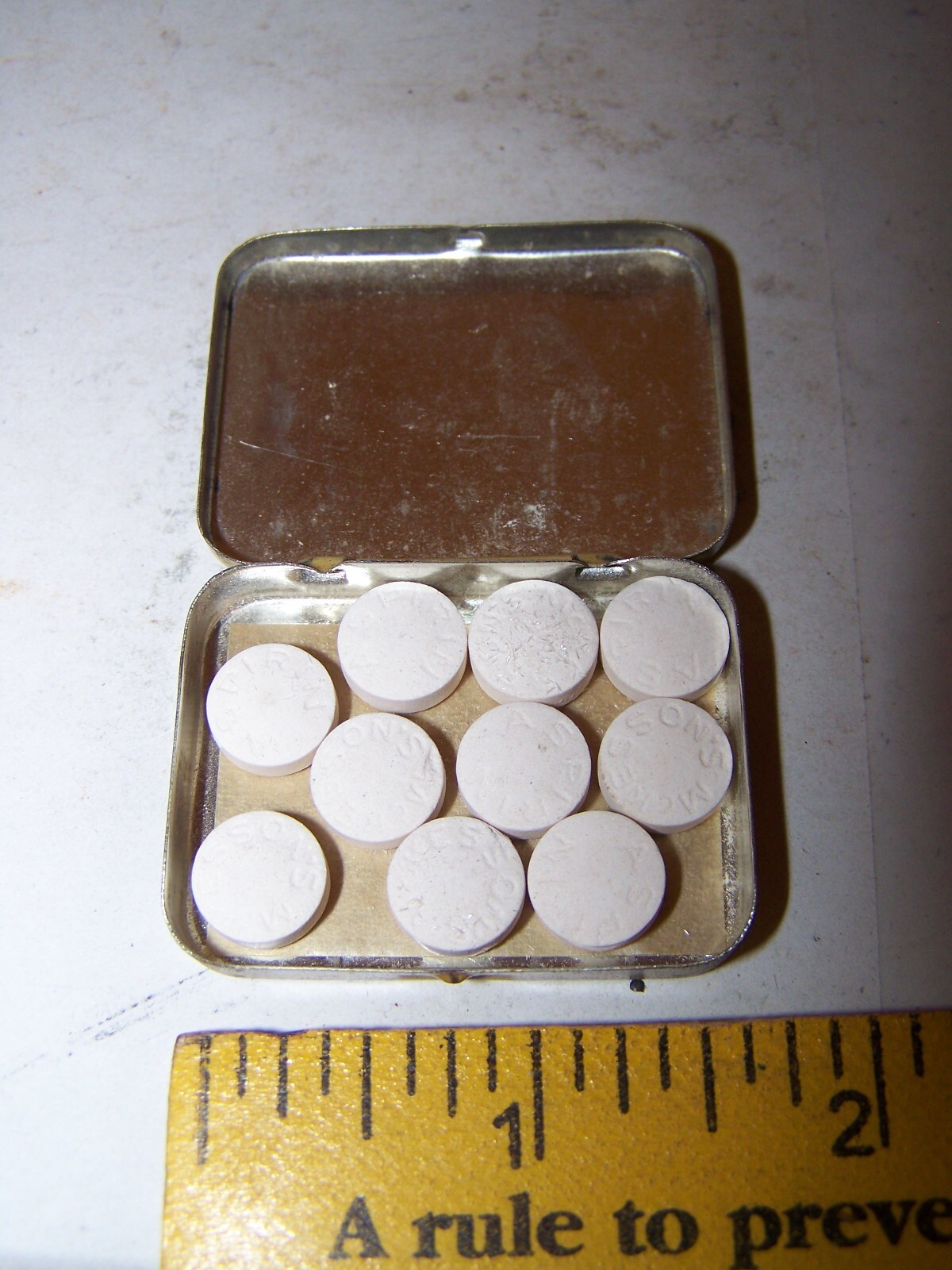 McKesson ASPIRIN TABLETS TIN Vintage Medicinal Tin Container w asprin