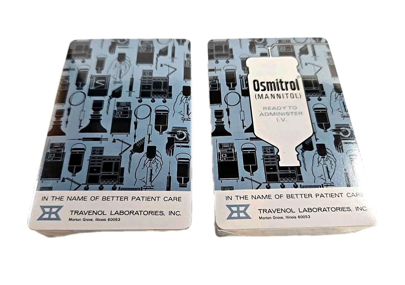 Rare Osmitrol Ready To Administer I.V. Playing Cards Travenol Lab Collectible