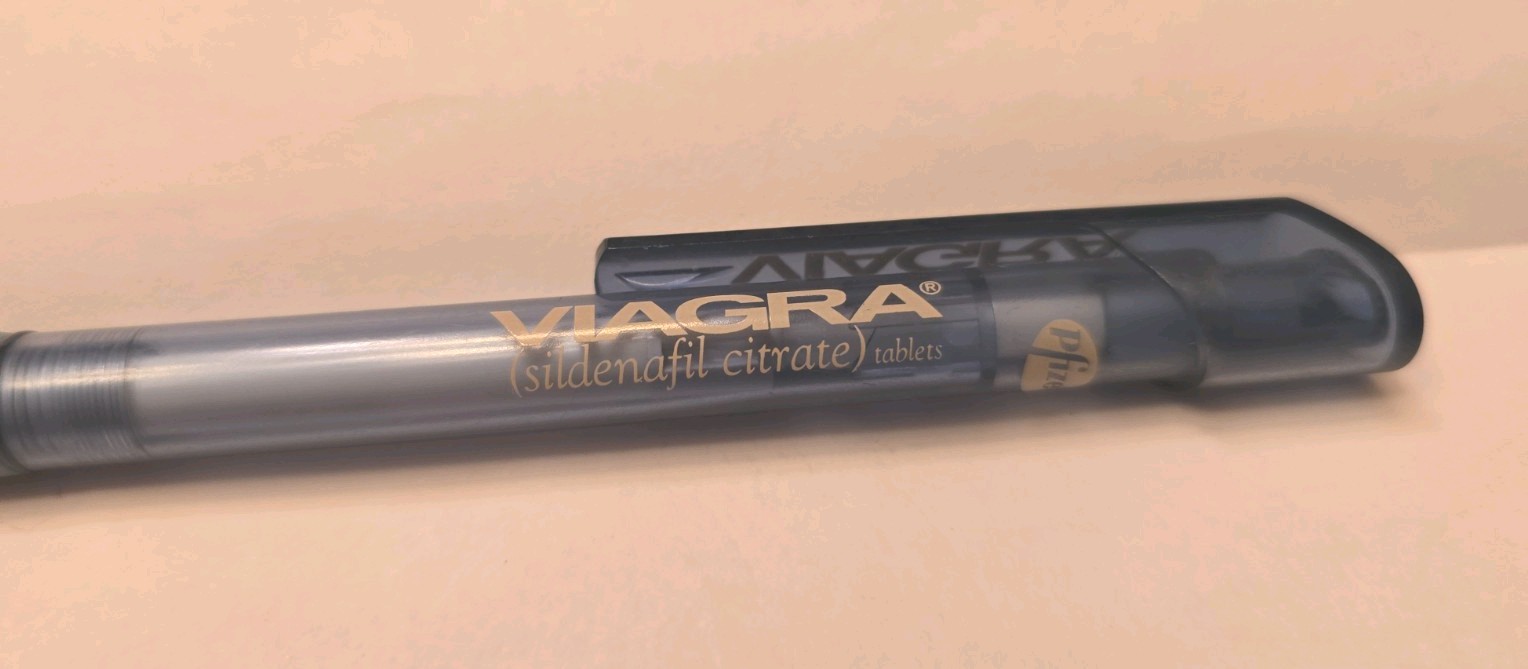 Viagra Plastic Translucent Blue Pen Pharmaceutical Drug Rep Promo WRITES