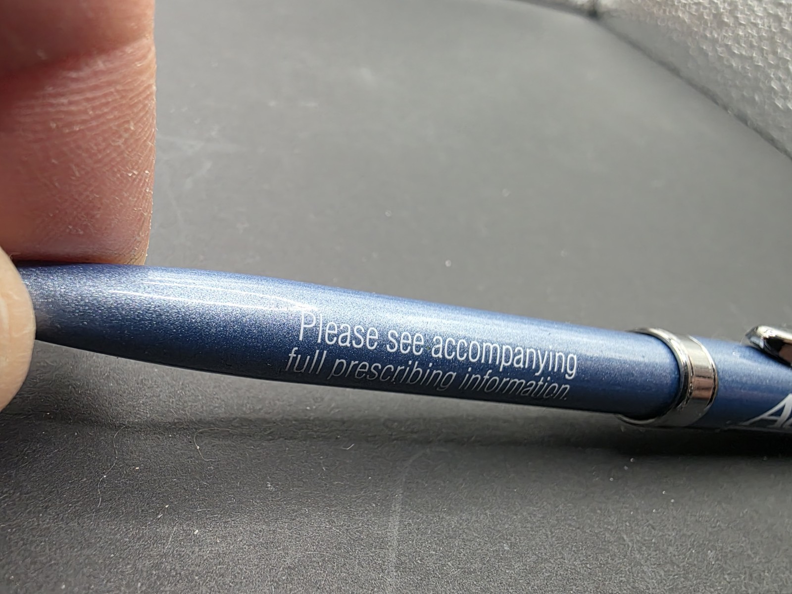 New Drug Rep Pfizer Accupril Metal Pen Advertising Light Blue / Gray ? Writes