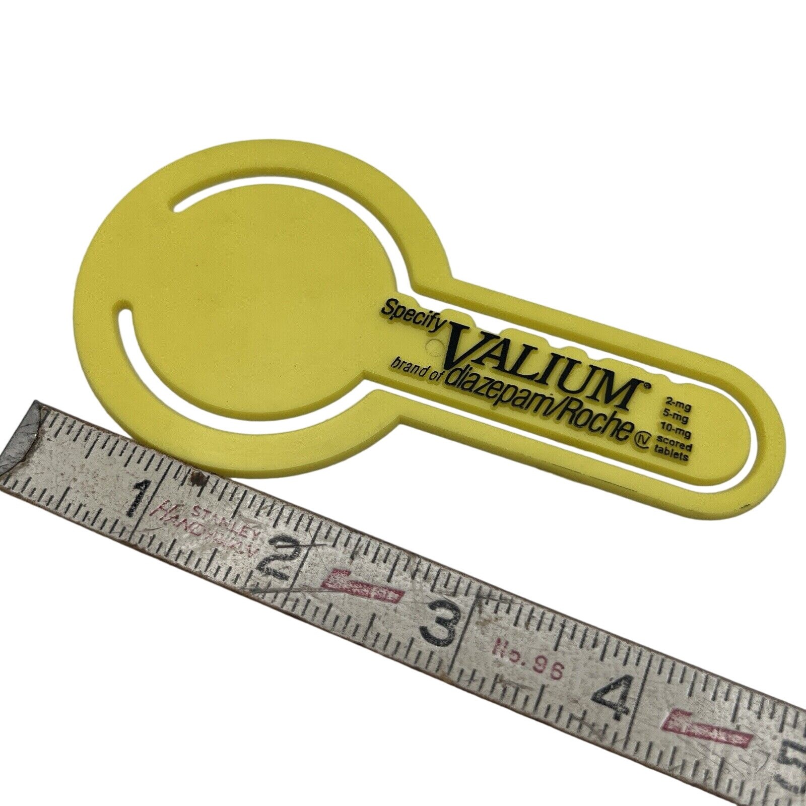 Vtg Yellow Valium Roche Pharmaceutical Rep Promo Item Advertisement Bookmark 5″